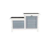 TRIXIE Habitat Natura Rabbit Hutch - 70 x 43 x 45 cm - With two entrances - White and grey - For rabbits
