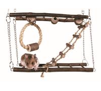 Trixie Hamster Mouse Gerbil Cage Natural Wood Hanging Suspension Bridge Toy61650