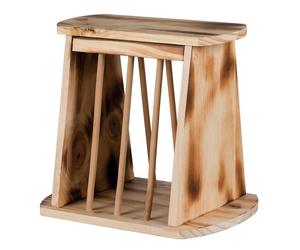 Trixie Hay Manger Natural Wooden Free-Standing Flamed Rack Feeder & Hinged Lid