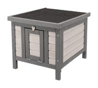 TRIXIE Insulated Outdoor Cat House Weatherproof Cat Home with Raised Floor Hinged Asphalt Roof & Covered Opening Small Outdoor Shelter for Cats and