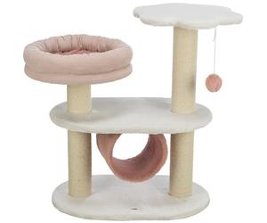 TRIXIE Isabella 44472 Cat Scratching Post 70 cm White/Dusky Pink - Multi-Tier Cat Tree with Many Scratching and Play Options as well as Retreats - Cosy and Stable