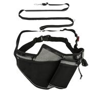 Trixie Jogging Belt With Leash Gray/Black For Dogs, Adjustable 70-130 Cm