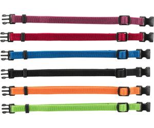 Trixie Junior Set of Puppy Collars Black, Red, Royal Blue, Apple, Papaya, Orchid - Small/Medium - 17-25 cm/10 mm