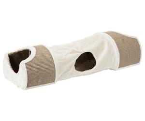 Trixie Kratztunnel, 110 × 30 × 38 cm, lichtgrau/braun/taupe