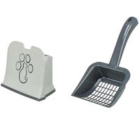 TRIXIE litter scoop with holder - all common types of litter - holder easy to clean - size L - white/grey - 40475