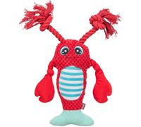 TRIXIE Lobster - Fabric Dog Toy - Voice - Soft Polyester - Red - 34cm