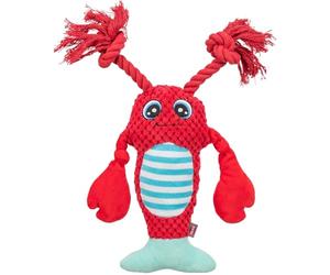 TRIXIE Lobster - Fabric Dog Toy - Voice - Soft Polyester - Red - 34cm | Cuddly playmate made of soft plush - for cuddling, carrying and playing for puppies and adult dogs