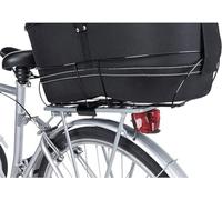 TRIXIE long bicycle basket for dogs up to 17.6 lbs - 11.4 × 19.3 × 23.6 inches - long dog bike basket for rear carrier - with sturdy metal frame, soft padding, and mesh top, 13110