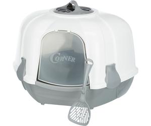 Trixie Maro Corner Litter Tray with Hood Light Grey/Granite - 60×43×52 cm