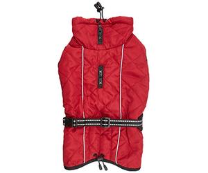 Trixie Minot Cape for Dogs, Red, XS, Waterproof, Plush, High Neck, Reflective, Padded