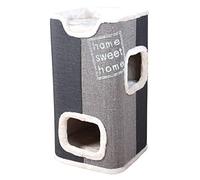 TRIXIE Modern scratching tower for cats ""Cat Tower Jorge, 38 x 38 x 78 cm, anthracite/light grey/grey, 44957, plush, sisal, claw care