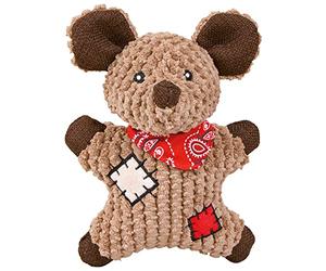 TRIXIE Mouse - cuddly soft toy made of plush - cute patchwork mouse for dogs - dog toy for small and large dogs - 36030
