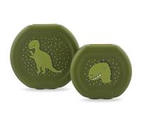 Trixie Mr. Dino Snack Boxes Set of 2 for Kids | Set of 2 snack boxes with easy-open clips. Ideal for snacks at school, daycare and on the go.