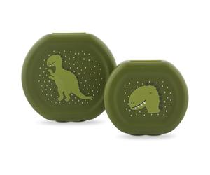 Trixie Mr. Dino Snack Boxes Set of 2 for Kids | Set of 2 snack boxes with easy-open clips. Ideal for snacks at school, daycare and on the go.