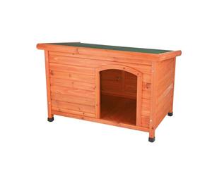 TRIXIE Natura Classic Dog House, Flat Roof Dog Kennel, Small, 116 x 82 x 79 cm, Brown
