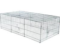 Trixie Natura Outdoor Run with Cover, Galvanized, 216 × 65 × 116 cm