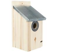 TRIXIE Nesting Box for Starlings - With Woodpecker Protection & Hinged Front - Glazed Pine Wood & Galvanised Metal - 18 × 31 × 16 cm - Entrance Ø 4.5 cm - 55859