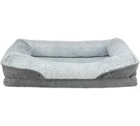 TRIXIE orthopaedic dog bed Vital Lino 35.4 x 25.6 in in grey - premium dog cushion with memory foam - dog basket for older dogs - joint-friendly and relieving - 374051