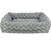 TRIXIE Orthopaedic Vital Loki Dog Bed 65 × 50 cm in grey dog cushion with memory foam - dog basket for small dogs - joint-friendly and relieving - 37931