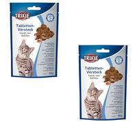 Trixie Pill Hideaway for Cats, Double Pack, 2 x 50 g, Supplementary Food for Cats, Can Facilitate Medication Administration, Opening for Tablets, Easily Deformed