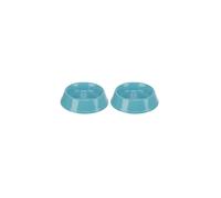 Trixie Plastic Cat Bowls Pack of 2, 0.2 L Each, Assorted Colors, Durable Plastic