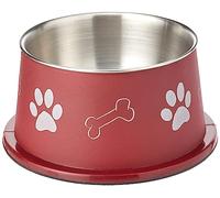 Trixie Long Ear Dog Bowl Food & Water Stainless Steel with Non-Slip Rubber Base