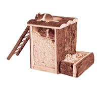 Trixie Play Burrow Tower Hamster Mouse Natural Wooden Digging Exercise Toy House