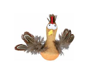 Trixie Plush Roly-Poly Chicken with Microchip, Feathers and Catnip - 10cm