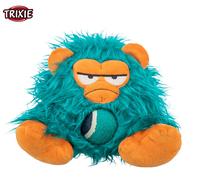 TRIXIE PLUSH SQUEAKY MONSTER DOG PUPPY SOFT PLAY TOY WITH TENNIS BALL 25CM