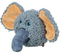 Trixie - Plush Toy for Dogs, Elephant Head, 12 cm, Soft and Lightweight, Recycled Plush Material with Built-in Squeak, Soft Chew Toy for Indoor