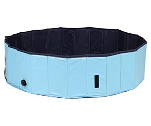 Trixie Pool for Dog, 20 x 80 cm Diameter, Light Blue | Easy to Fill and Drain Swimming Pool - Foldable and Portable Playpen or Bathtub with Carrying Bag