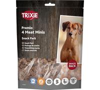 Trixie Premio 4 Meat Minis, Chicken/Duck/Beef/Lamb, 4x100g, 400g, Dog Snack | Tasty snack for every day - gluten-free, no added sugar, ideal for in between, with high meat content