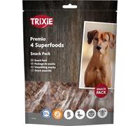 TRIXIE Superfoods Snack Pack - 4 different flavours - chicken, duck, beef and lamb - gluten-free - no added sugar - 4 x 100 g - 31854