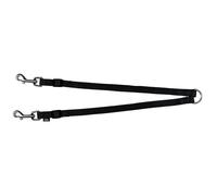 Trixie Premium 20111 Premium Two-Dog Lead with Ring XS-M: 40-70 cm/15 mm Black
