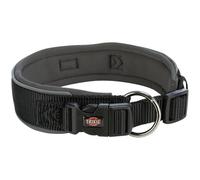 Trixie Premium Collar Extra Wide Dog Collar Black/Graphite - Small/Medium - 33x42x35mm