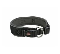 Trixie Premium Collar Extra Wide Dog Collar Black/Graphite - Small/Medium - 33x42x35mm