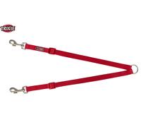 TRIXIE PREMIUM COUPLER NYLON TWO DOG PUPPY LEAD XS-M 40-70CM RED