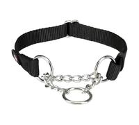 Trixie Premium Pull Stop Dog Collar - Black - Size M-L: 35-50cm neck circumference, 20mm (W)
