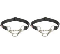 Trixie Premium Semi-Choke Dog Collar, Small/Medium(30-40cm/15mm), Black (Pack of 2)