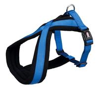 Trixie Premium Touring Dog Harness, 60 - 90cm x 25 Mm, Blue - Harness Fleece - harness trixie dog premium touring fleece padded blue soft adjustable