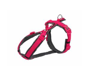 TRIXIE Premium Trekking Hiking Harness, Fuchsia/Graphite, XL 80-97 cm/25 mm