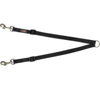 TRIXIE PREMIUM TWO DOG COUPLER LEAD BLACK XS-M ADJUSTABLE DOUBLE DOG LEASH