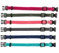Trixie Junior Set of Puppy Collars Fuchsia, Graphite, Indigo, Forest, Coral, Ocean - Smal/Medium - 26-34 cm/10 mm