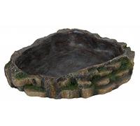 TRIXIE Reptile Rainforest Decoration Water and Food Bowl, 13 x 3.5 x 11 cm