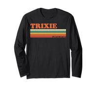 Trixie Retro Personalized First Name Vintage Stripes Long Sleeve T-Shirt