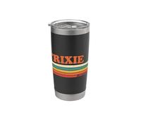 Trixie Retro Personalized First Name Vintage Stripes Stainless Steel Insulated Tumbler