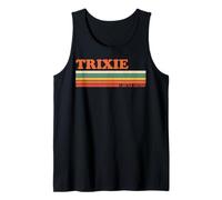Trixie Retro Personalized First Name Vintage Stripes Tank Top