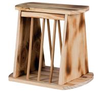 Trixie Hay Manger Natural Wooden Free-Standing Flamed Rack Feeder & Hinged Lid