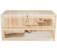 TRIXIE rodent home for mice and hamsters - with acrylic disc - different levels - front elements can be opened completely - lid can be opened from above - wood/metal/acrylic - 100 x 50 x 50 cm - 62483