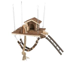 Trixie Rodent Wooden Playground Janne House Bridge Ladder Rope for Hamster Mouse